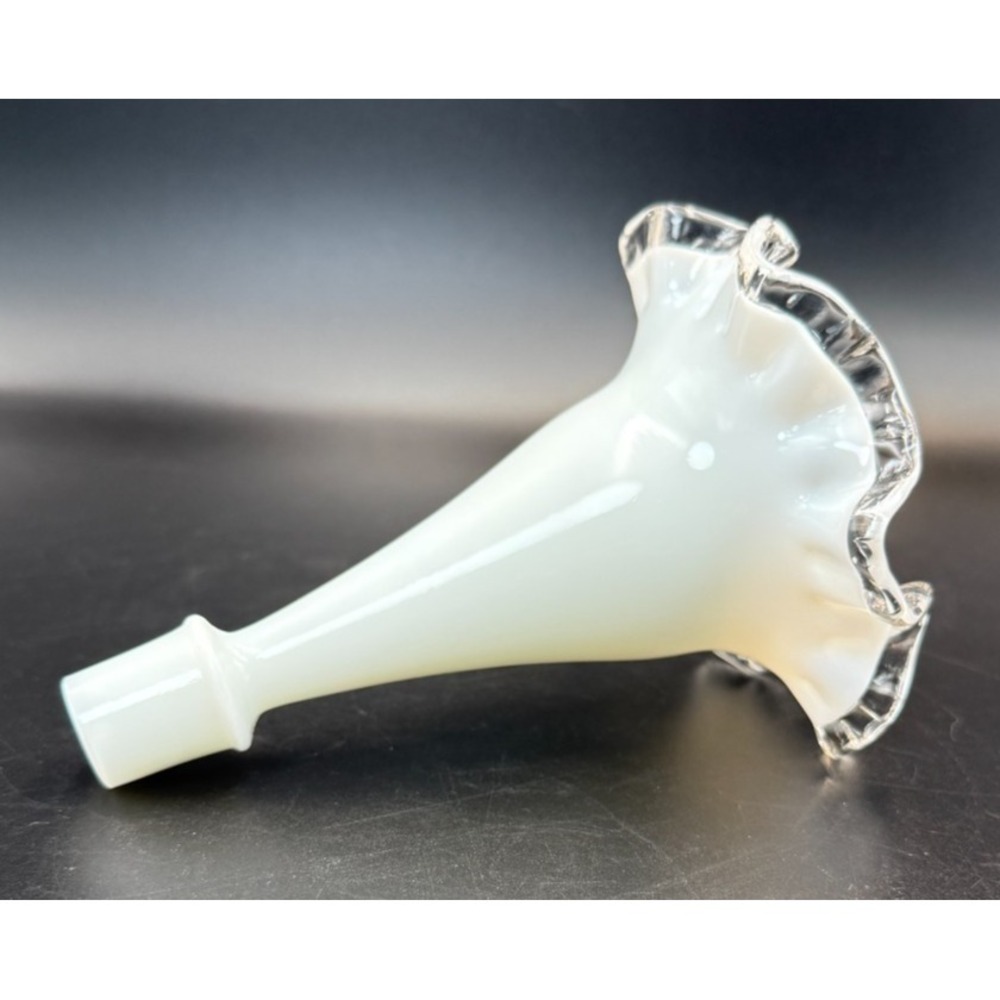 Vintage Replacement for Fenton Silver Crest Milk Glass Epergne 5.5" HORN ONLY